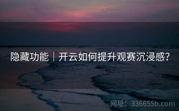 隐藏功能｜开云如何提升观赛沉浸感？