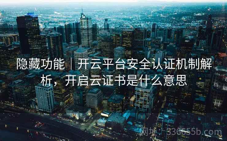 隐藏功能｜开云平台安全认证机制解析，开启云证书是什么意思  第2张