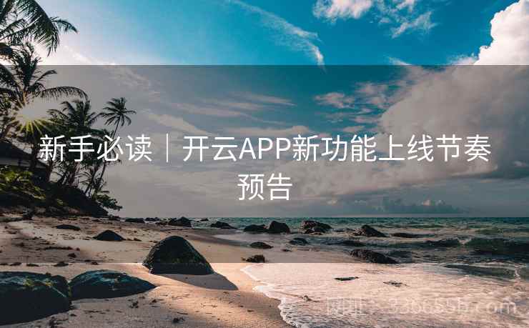 新手必读｜开云APP新功能上线节奏预告